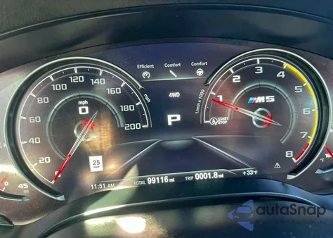 2019 BMW M5 z USA, uszkodzony, nr VIN WBSJF0C53KB447772